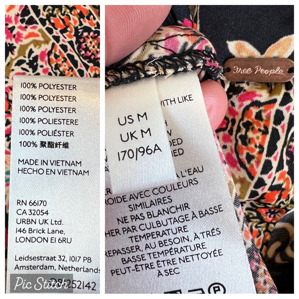 Free People Black Floral Patchwork Mini Dress - Picture 14 of 14